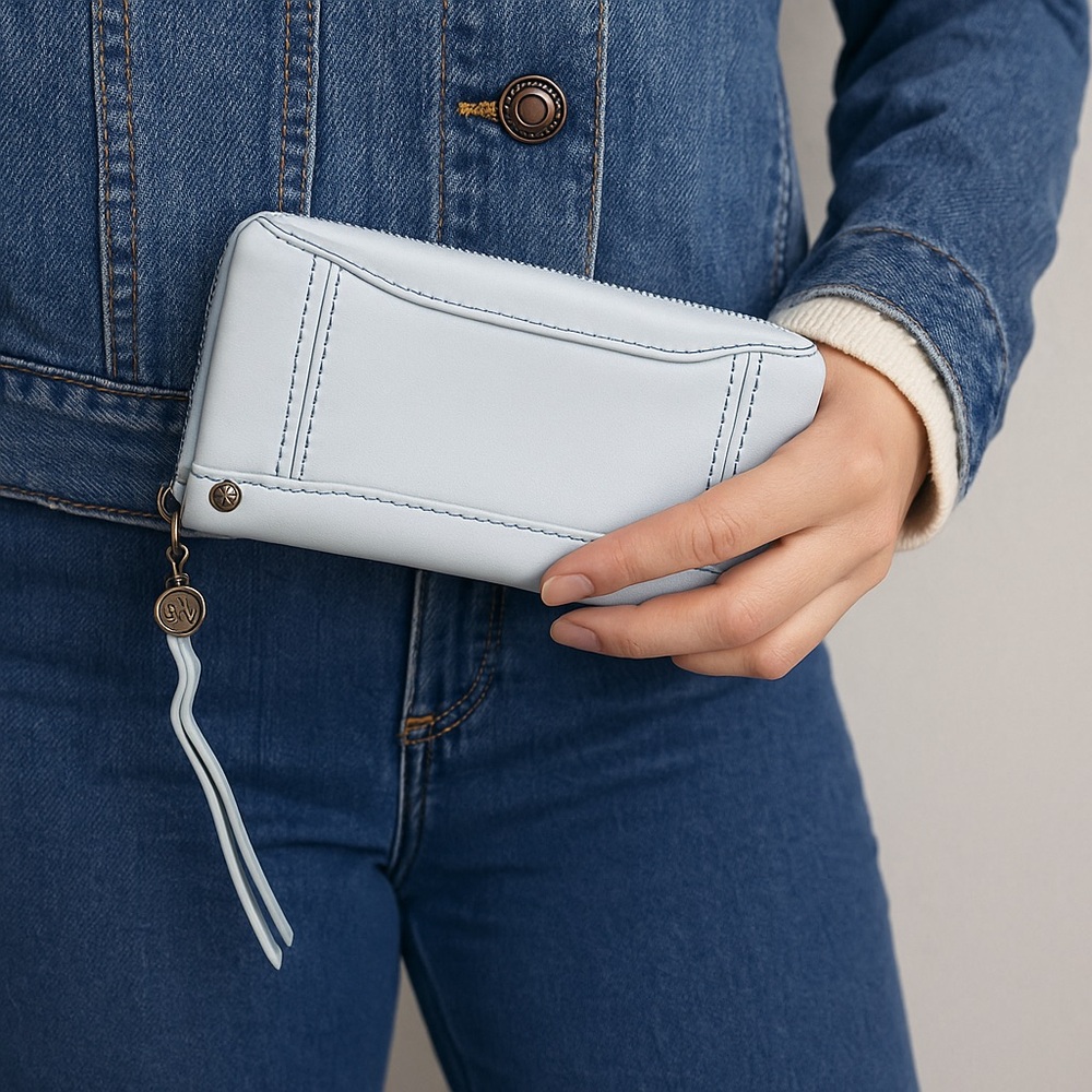 The Sak Light Blue Wristlet Wallet